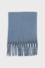 Bright blue fuzzy thick scarf - 826