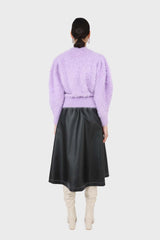 Violet ultra fuzzy puff sleeved jumper