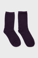 Violet smooth wool long socks