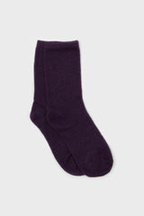 Violet smooth wool long socks