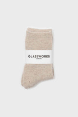 Oatmeal smooth wool long socks