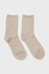 Oatmeal smooth wool long socks