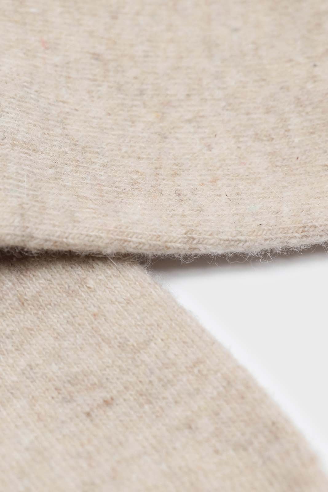 Oatmeal smooth wool long socks