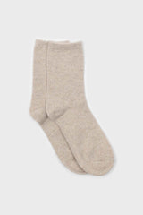Oatmeal smooth wool long socks