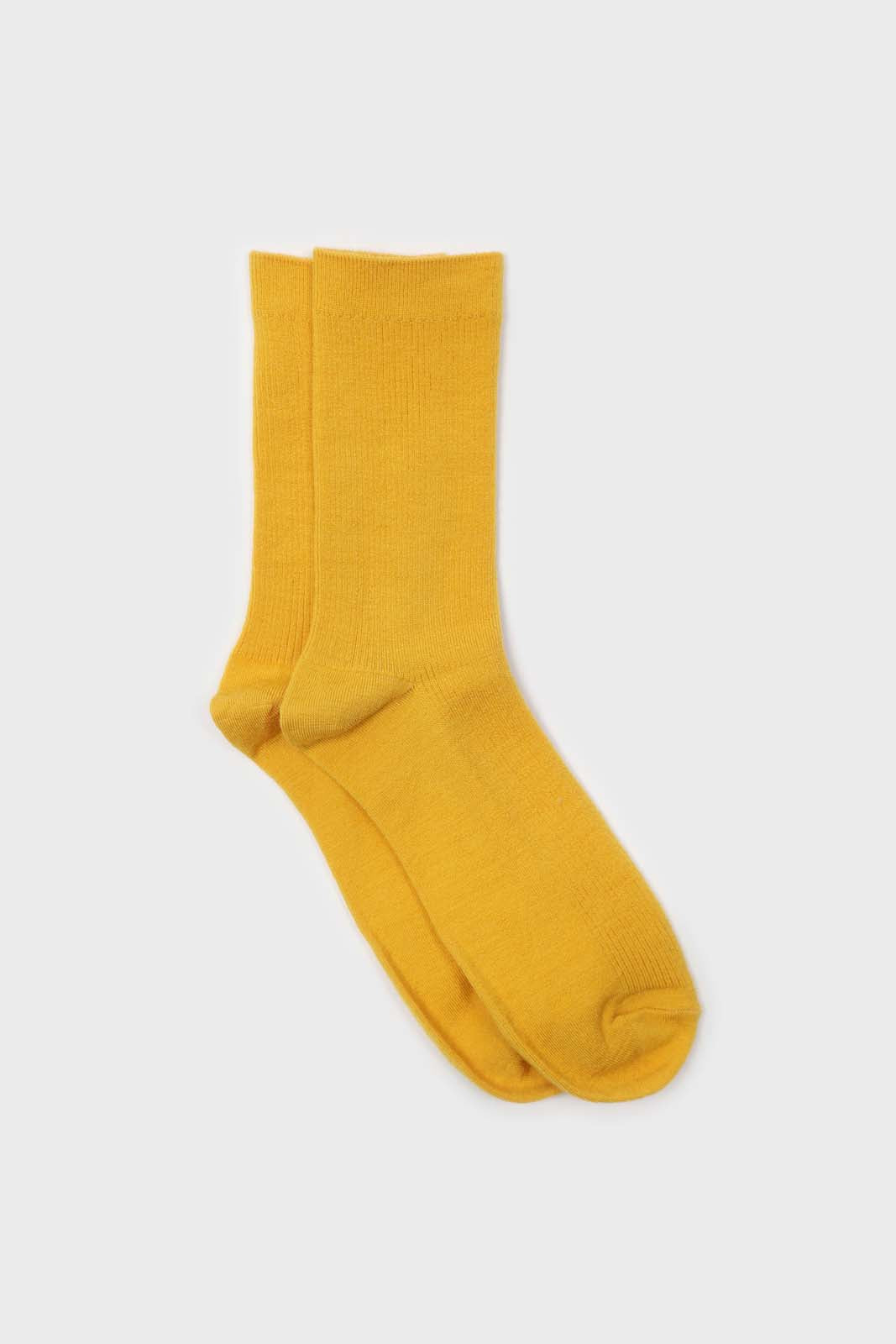 Yellow merino wool socks