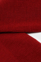 Deep red merino wool socks