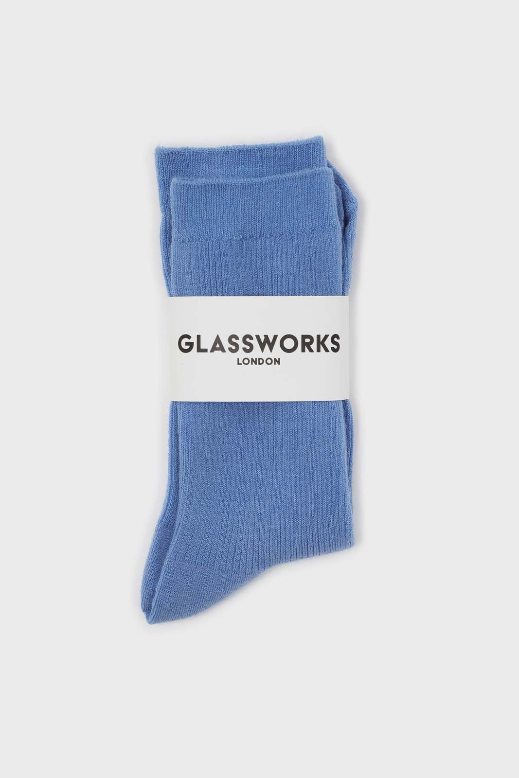 Bright blue merino wool socks