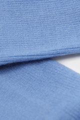 Bright blue merino wool socks