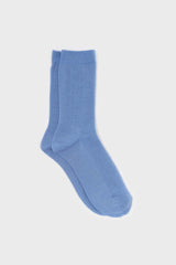 Bright blue merino wool socks