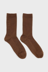 Dark beige merino wool socks