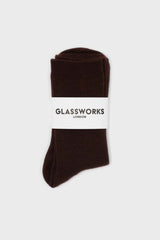 Deep brown merino wool socks