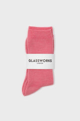 Deep pink merino wool socks