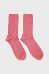 Deep pink merino wool socks
