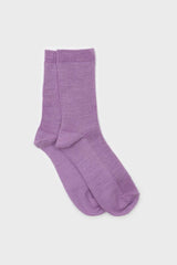 Lilac merino wool socks