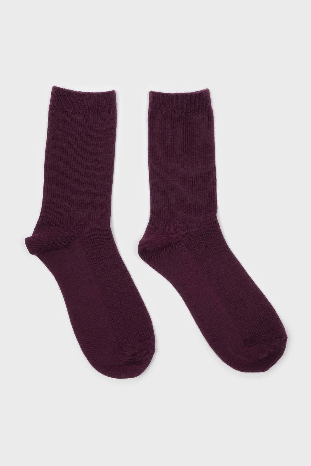 Violet merino wool socks