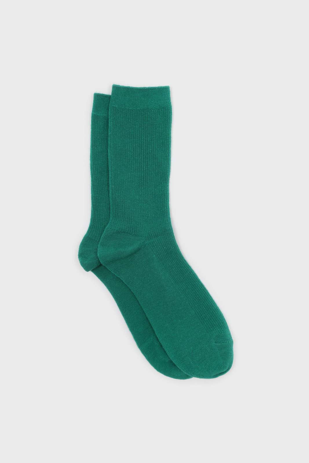 Bright green merino wool socks