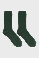 Deep green merino wool socks