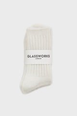 Ivory angora ribbed socks