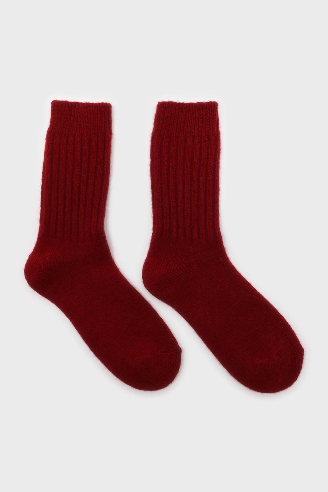 Burgundy cashmere wool blend socks