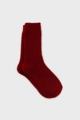 Burgundy cashmere wool blend socks