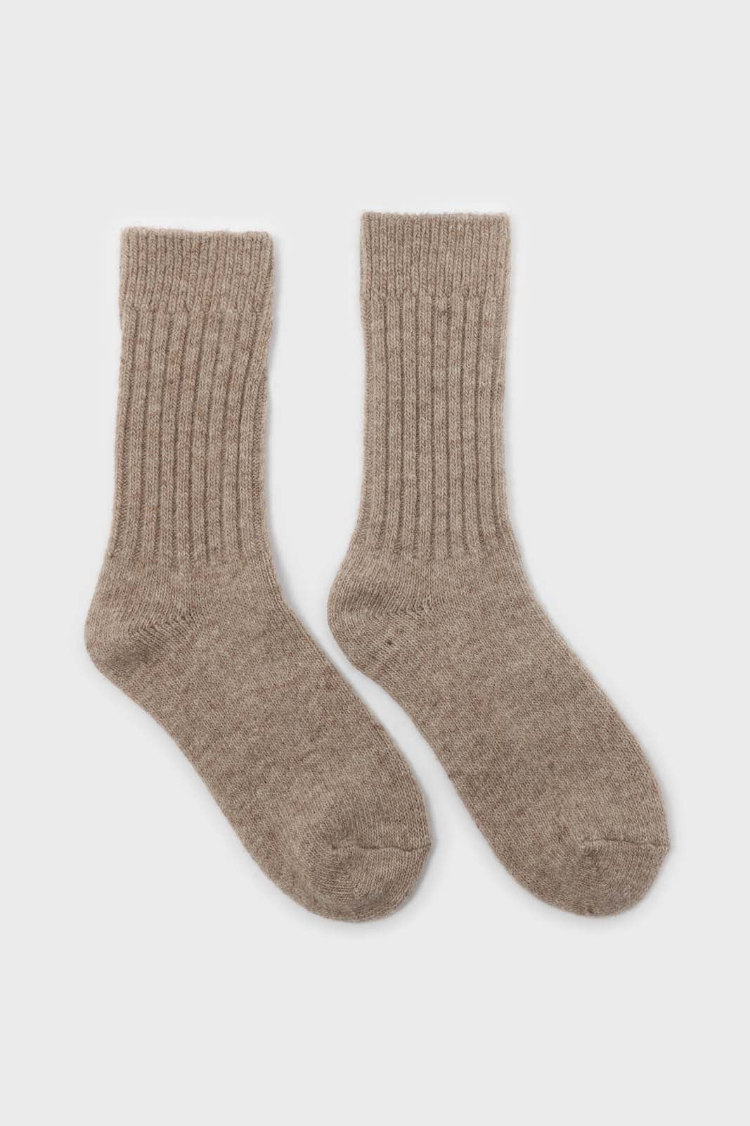 Beige cashmere wool blend socks