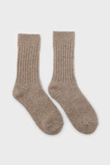 Beige cashmere wool blend socks