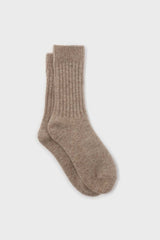 Beige cashmere wool blend socks