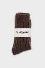 Brown cashmere wool blend socks