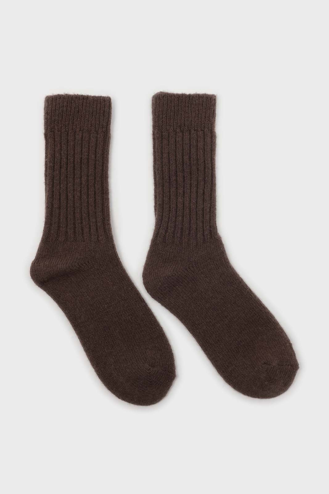 Brown cashmere wool blend socks