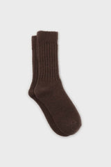 Brown cashmere wool blend socks