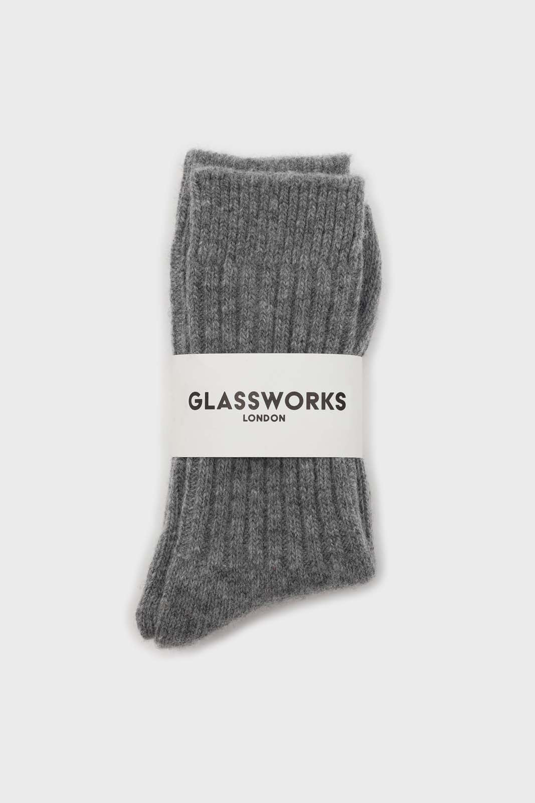 Grey cashmere wool blend socks