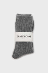Grey cashmere wool blend socks
