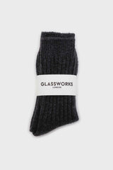 Charcoal cashmere wool blend socks