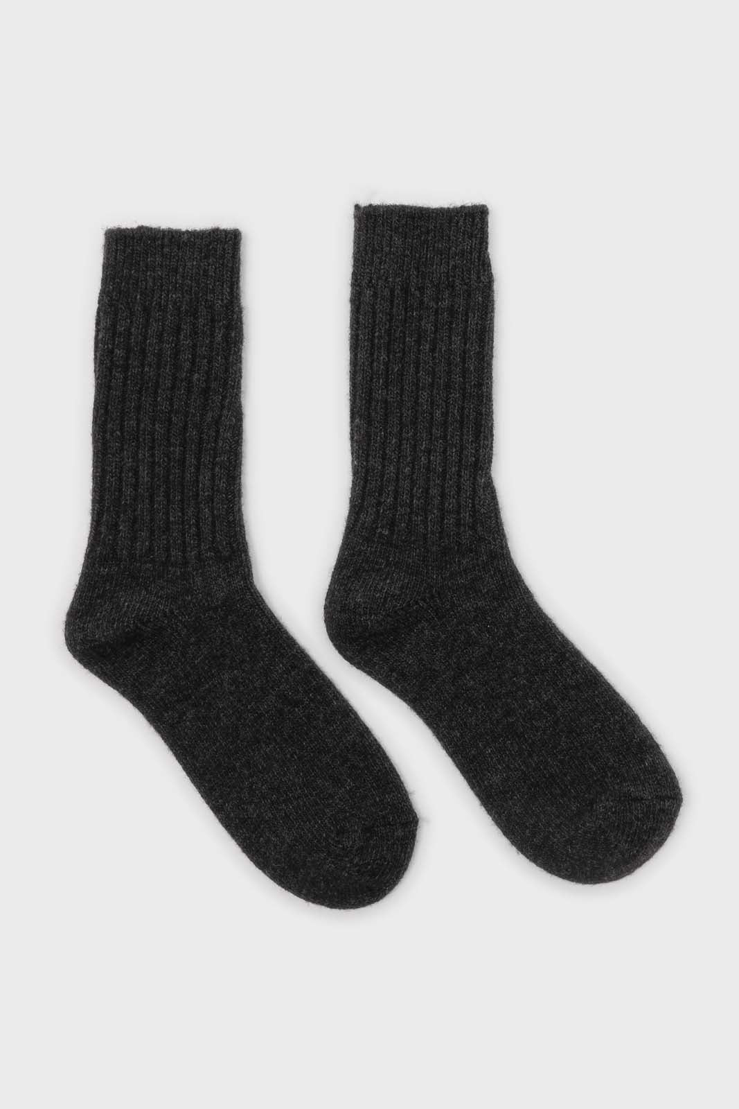 Charcoal cashmere wool blend socks