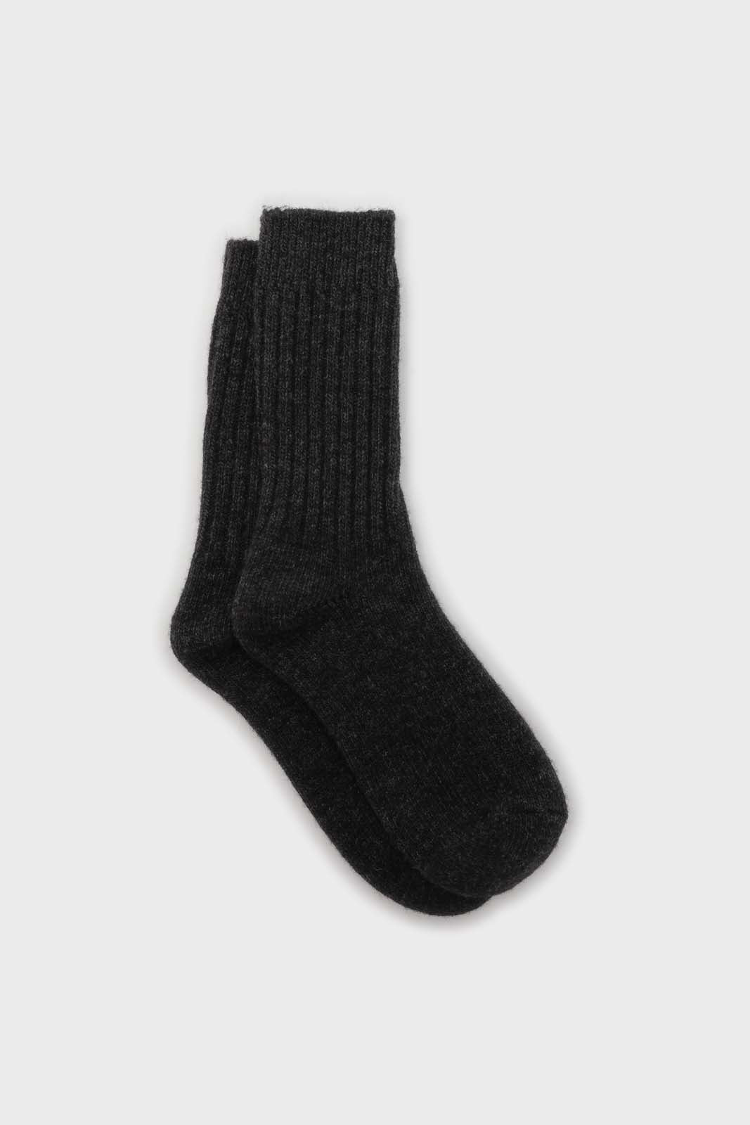 Charcoal cashmere wool blend socks
