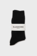 Black cashmere wool blend socks