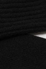 Black cashmere wool blend socks