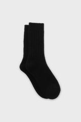 Black cashmere wool blend socks