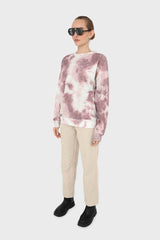Pink tie dye loose fit sweatshirt
