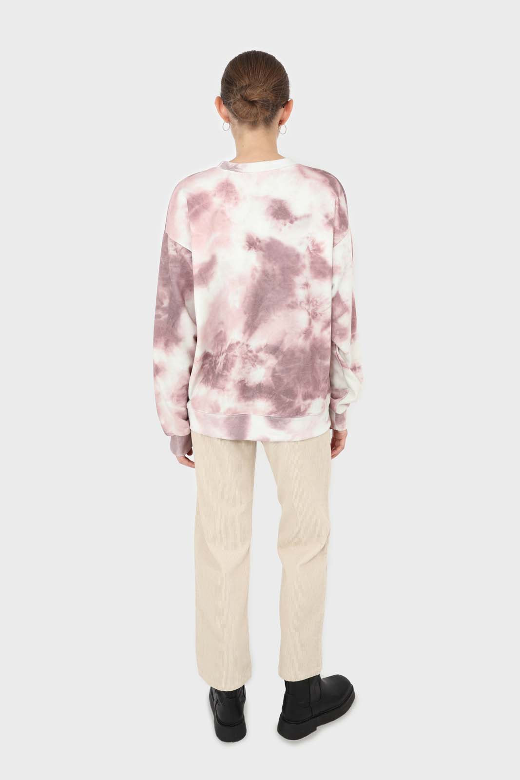 Pink tie dye loose fit sweatshirt