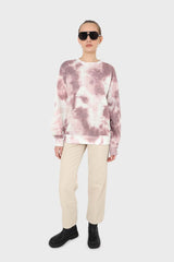 Pink tie dye loose fit sweatshirt