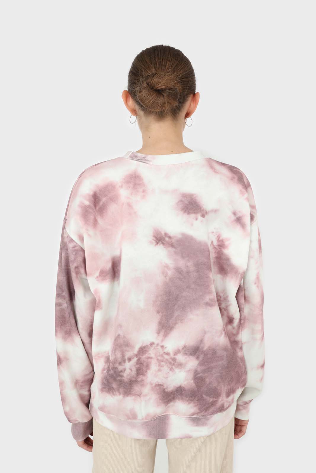 Pink tie dye loose fit sweatshirt