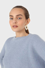Light blue cross back crop front jumper