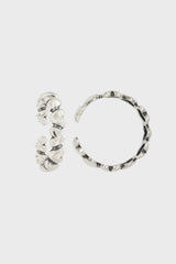 Silver mini hearts ring