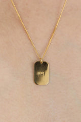 Charm necklace - Gold LOVE stamp pendant