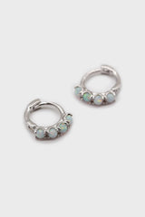 Silver iridescent huggie hoop earrings - 7mm