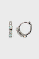 Silver iridescent huggie hoop earrings - 7mm