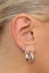 Silver iridescent huggie hoop earrings - 7mm