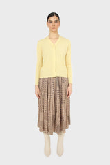 Pale yellow cashmere blend cardigan