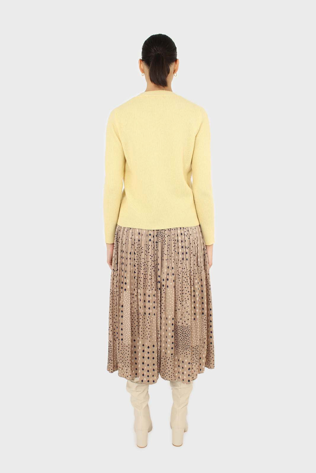 Pale yellow cashmere blend cardigan